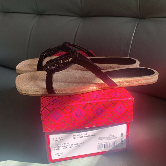 NWT Tory Burch NWT Bombe Miller Medallion Espadrille Sandals - Picture 5 of 7